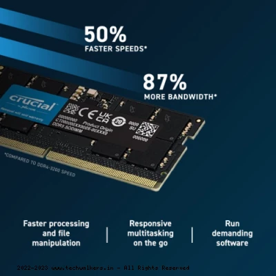 Crucial 8GB DDR5-4800 MHz LAPTOP RAM (CT8G48C40S5) 2